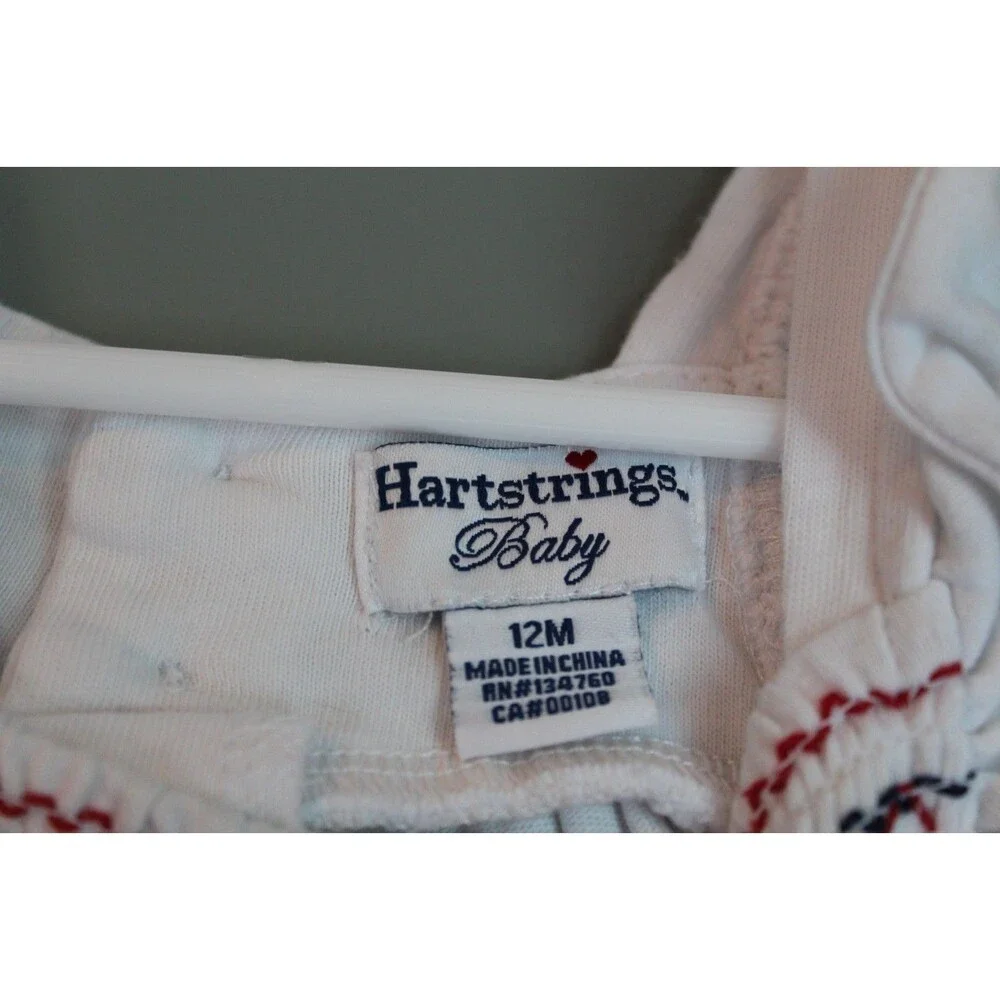 Heartstrings Baby Girl Dress Red White Blue Patriotic 4th of July Size 12M